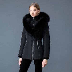 Mackage Black Fur-Trimmed Puffer Jacket